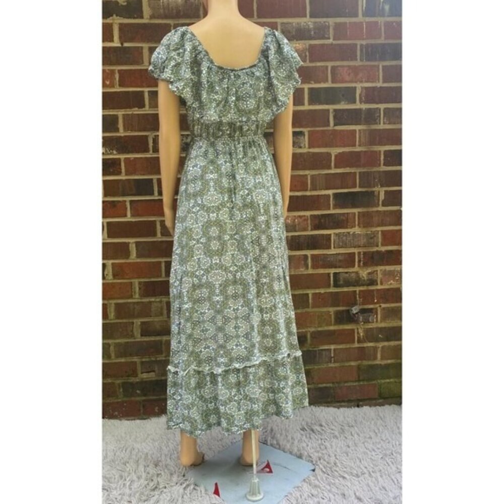 Mi Ami Women’s Maxi Flowered Dress Size Small Sleeveless Wide Collar Pullover - Picture 2 of 16